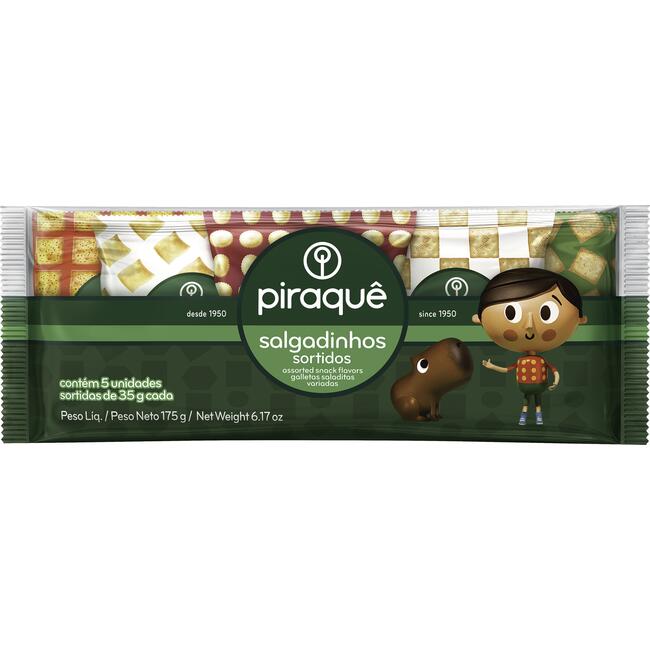 Biscoito Piraquê Salgadinhos sortidos 5x35g
