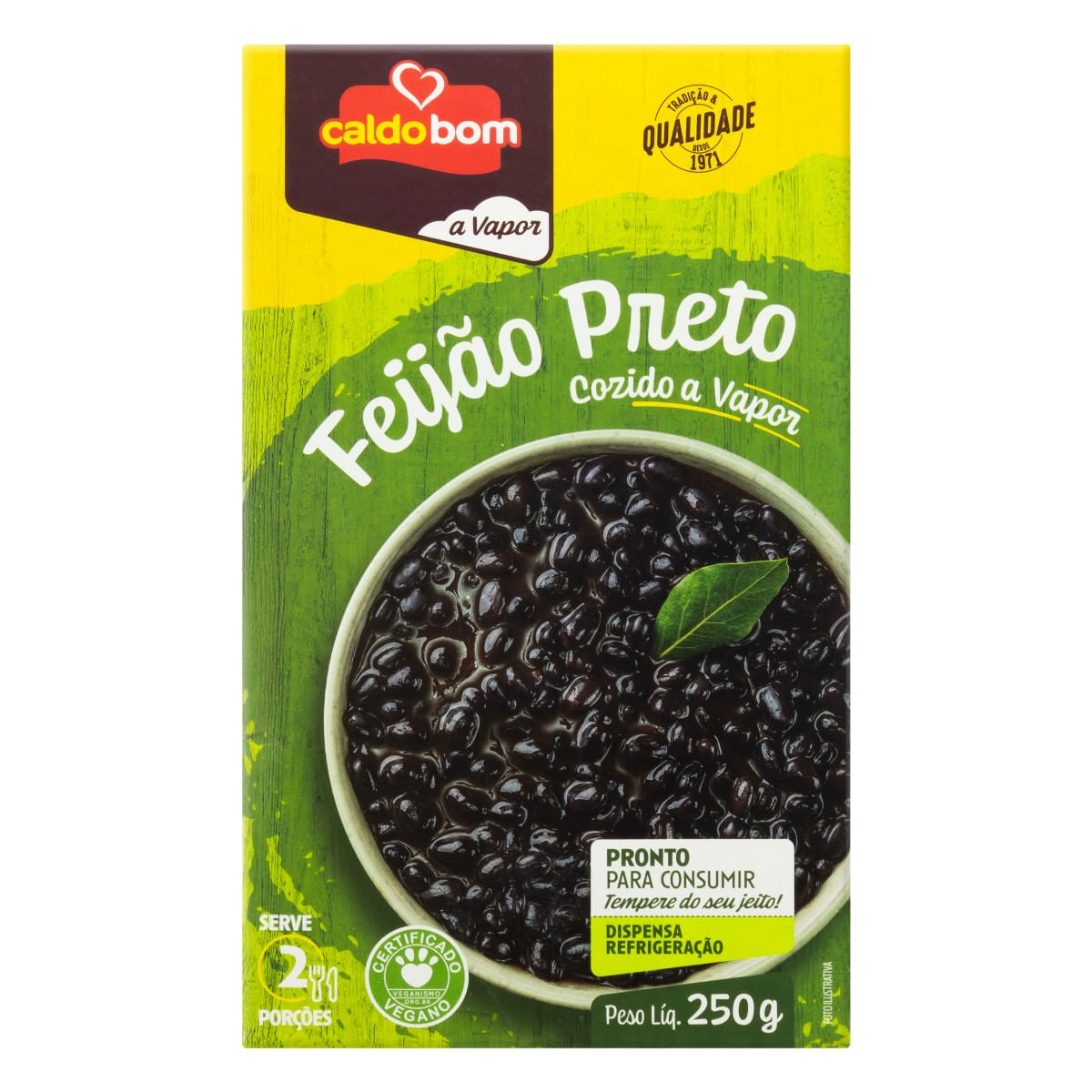 Feijão Preto CALDO BOM Cozido a Vapor 250g