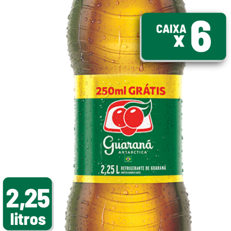 Refrigerante Guaraná Antarctica Pet 2,25L Caixa c/ 6 un