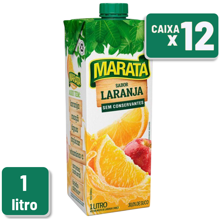Néctar Maratá Laranja Tetra Pak 1L Caixa C/ 12 Un
