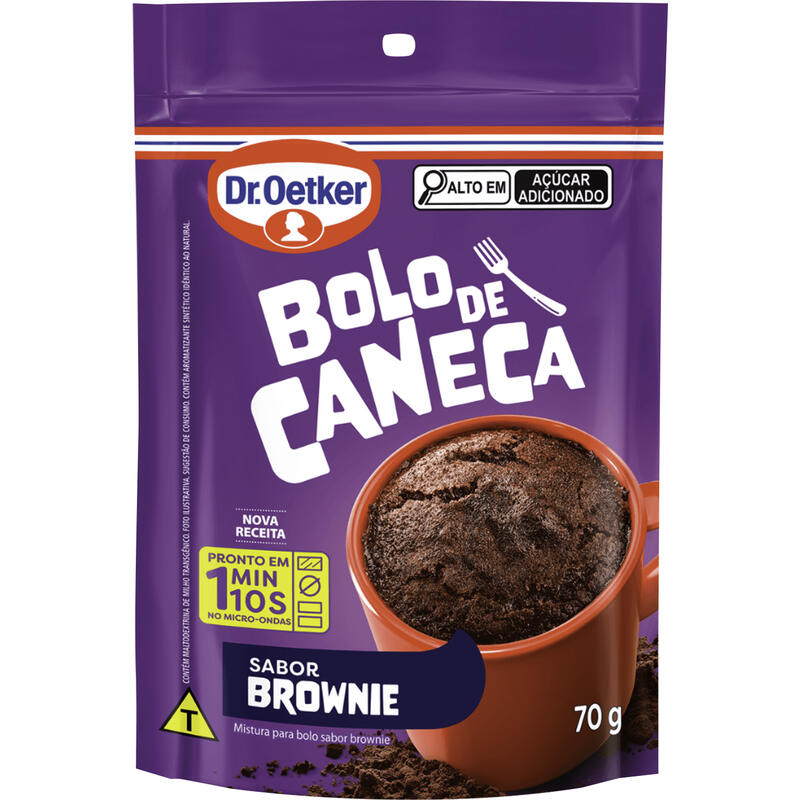 Mistura para Bolo de Caneca Dr. Oetker Brownie 70g