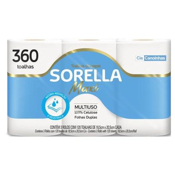 Toalha de Papel Sorella Maxi  360 Folhas