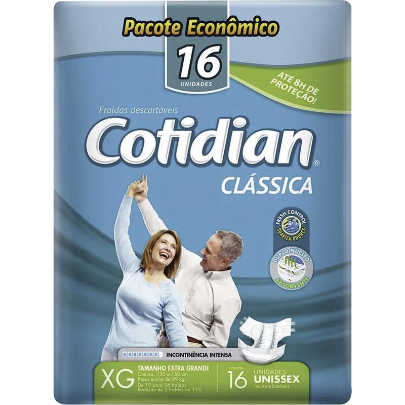 Fralda Geriátrica Cotidian Clássica Hiper XG 16 un