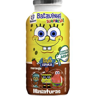 Iogurte BATAVINHO Bob Esponja Morango Surpresa 110g Vem um Brinquedo