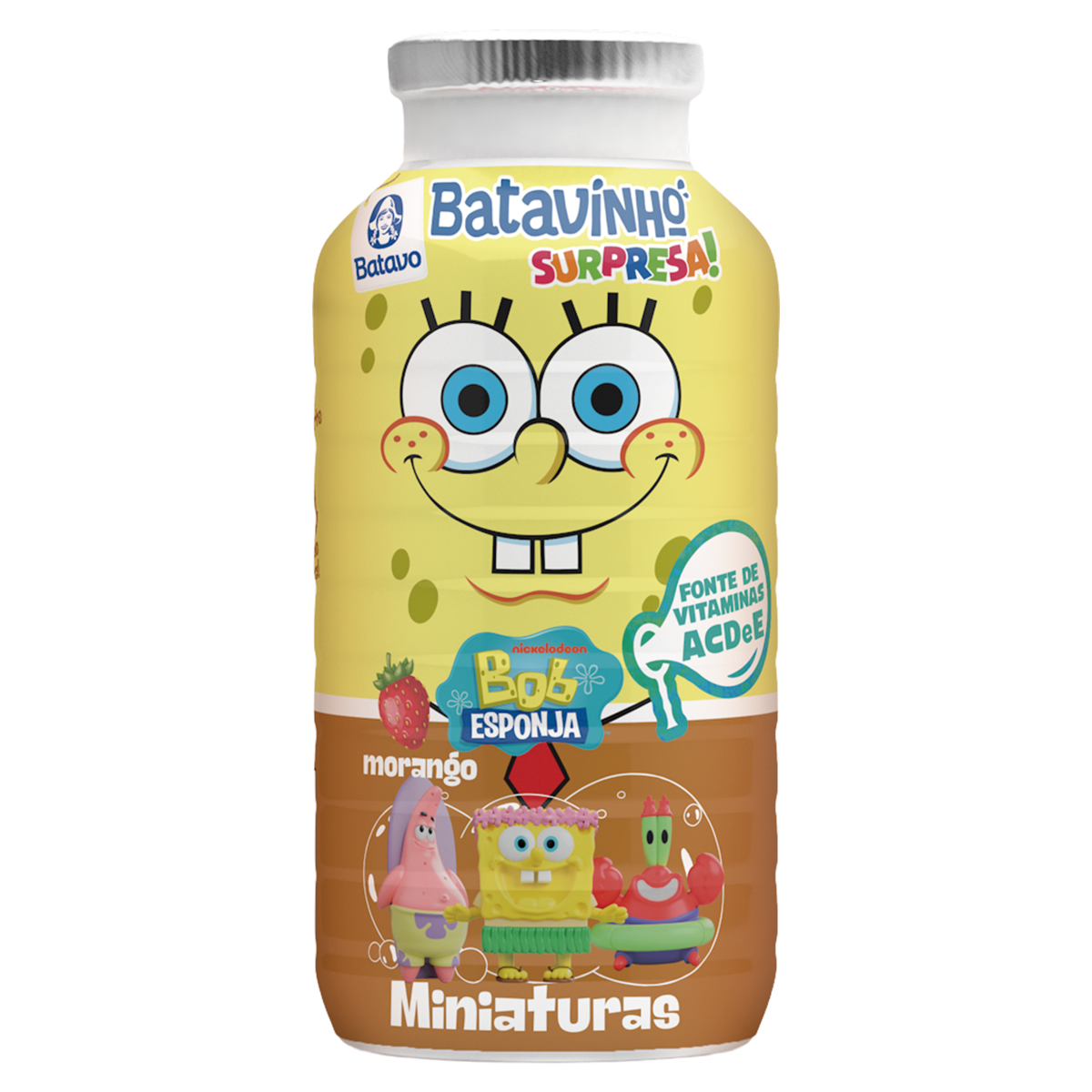 Iogurte BATAVINHO Bob Esponja Morango Surpresa 110g Vem um Brinquedo