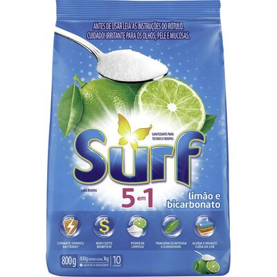 Sanitizante em Pó Surf Limão e bicarbonato 800g