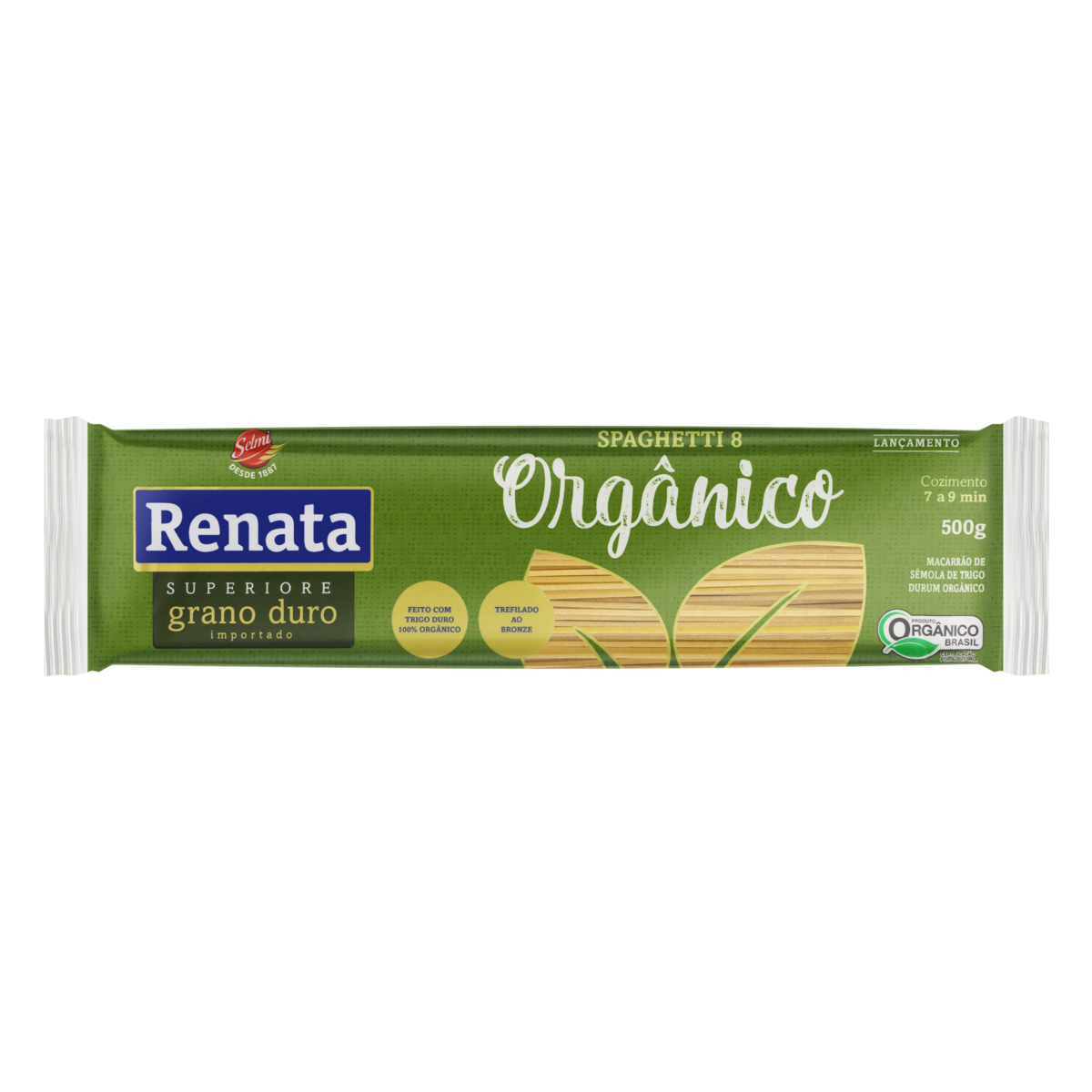 Macarrão de Sêmola de Trigo Grano Duro Orgânico Espaguete 8 Renata Superiore Pacote 500g