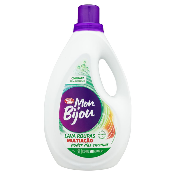 Lava Roupas Líquido Poder das Enzimas Mon Bijou 3l