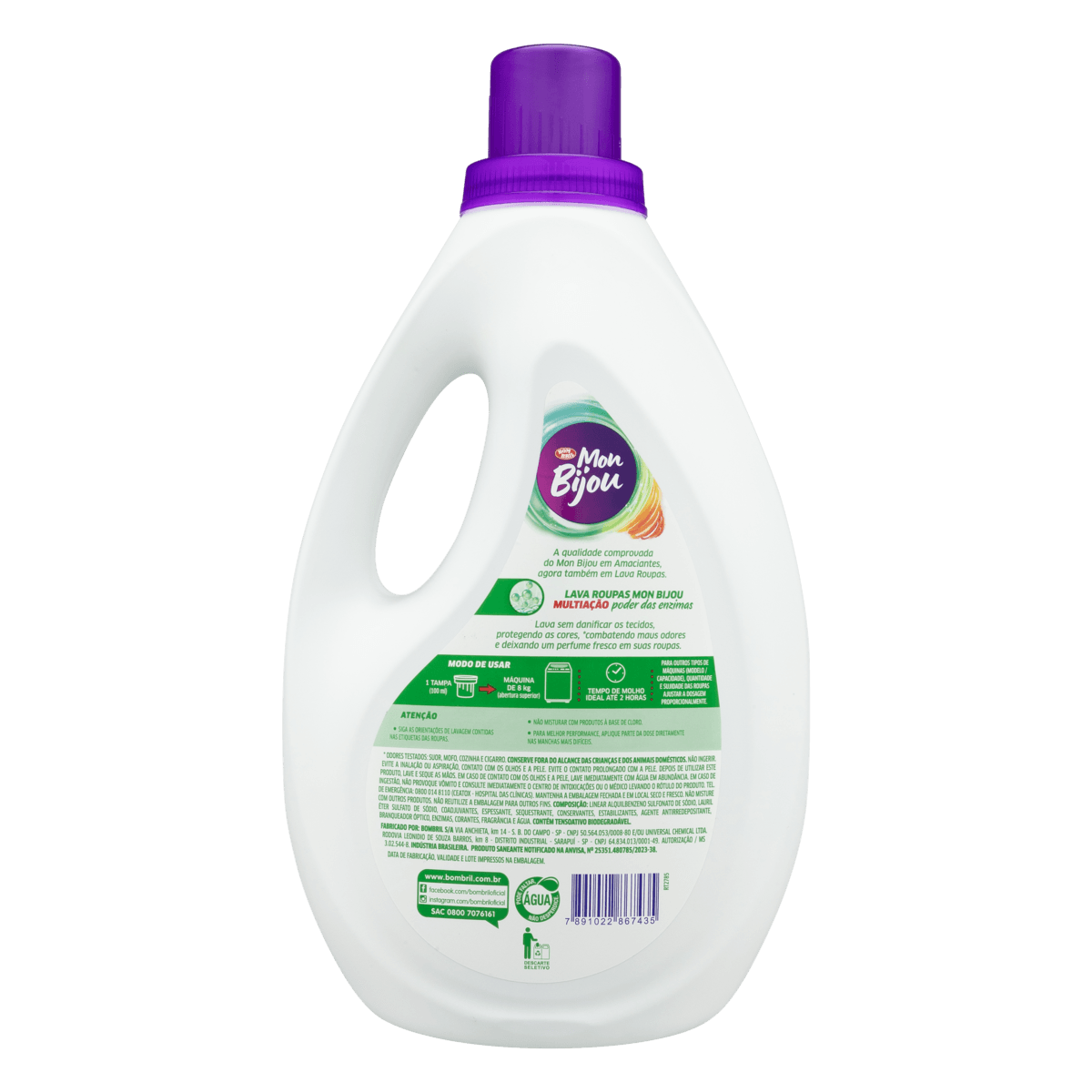 Lava Roupas Líquido Poder das Enzimas Mon Bijou 3l