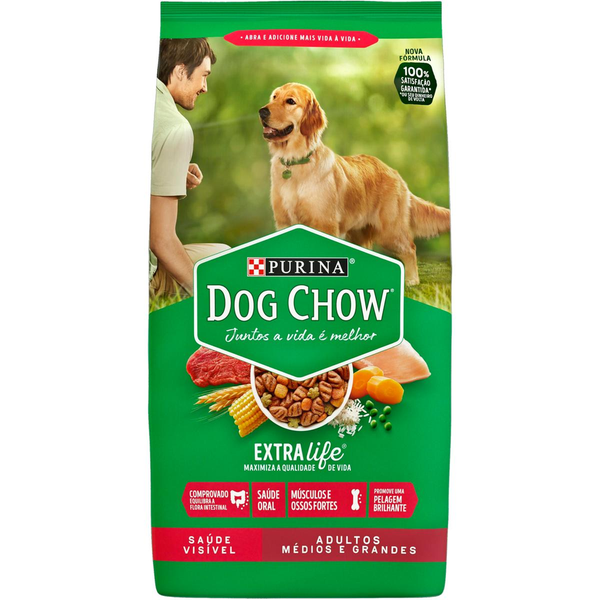 Ração Dog Chow 10,1kg - Adulto - Raças Médias e Grandes