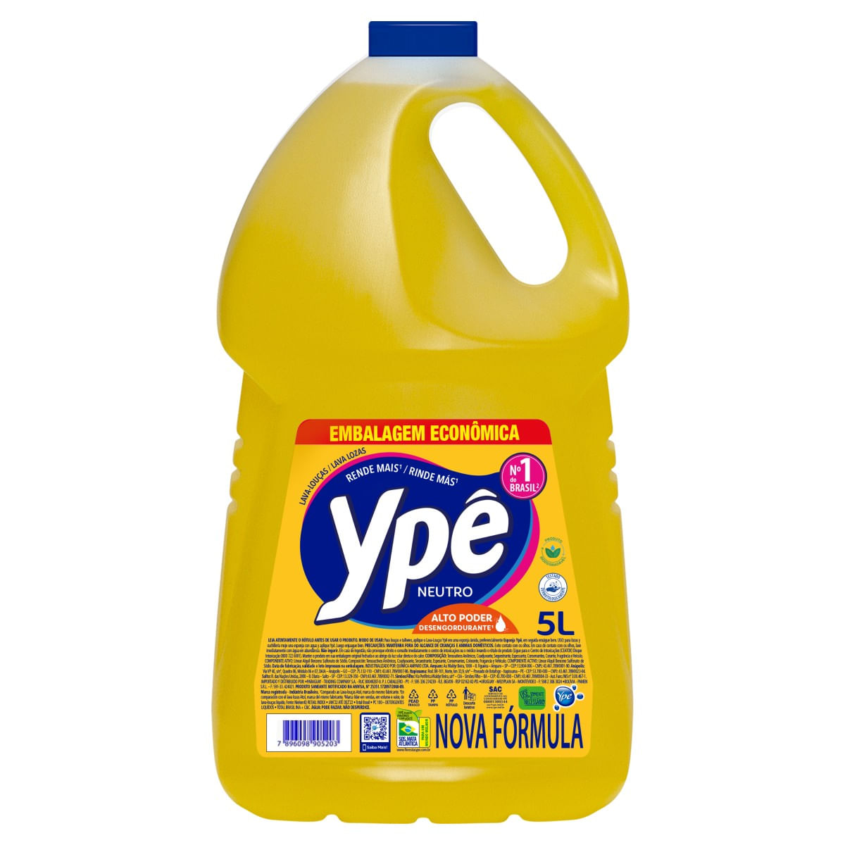 Detergente Líquido Ypê Neutro Amarelo 5L