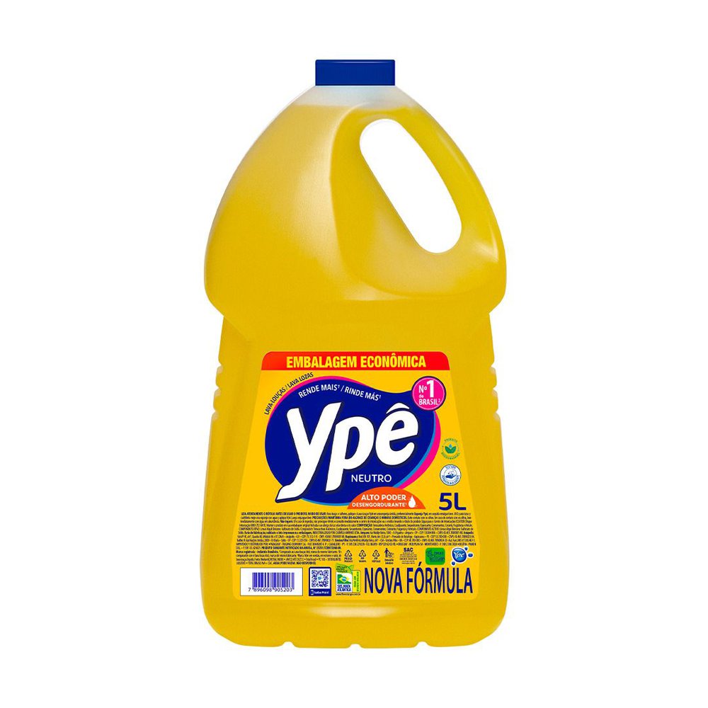 Detergente Líquido Ypê Neutro Amarelo 5L