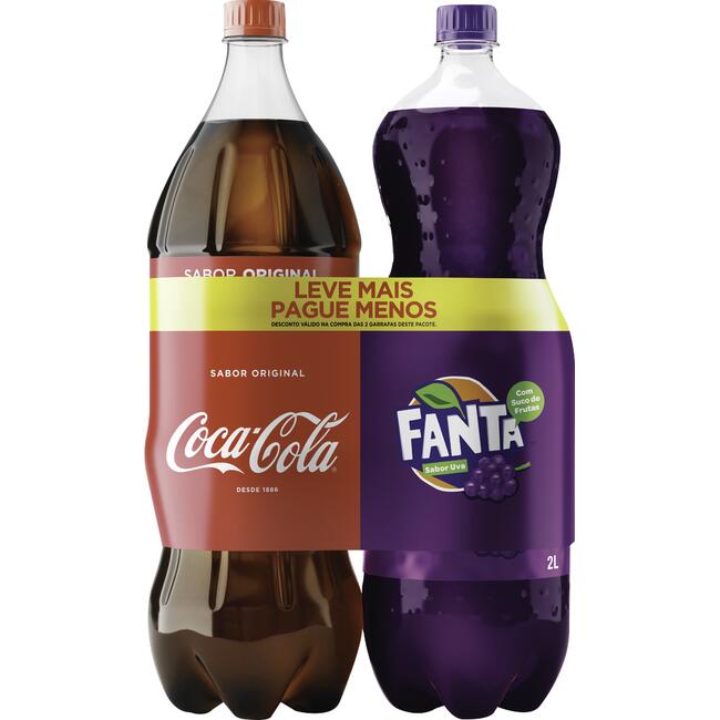 Refrigerante Coca-Cola e Fanta Uva 2x2L