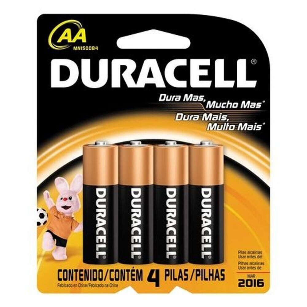 Pilha Duracell Alcalina AA com 4 un