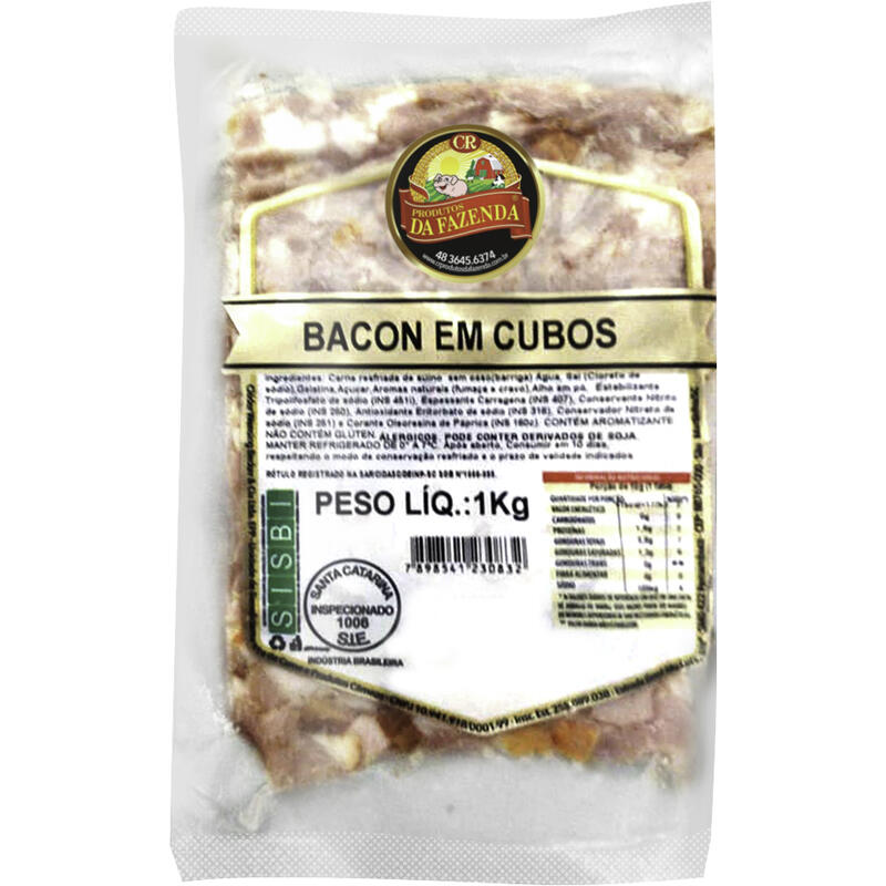 Bacon em Cubos Da Fazenda 1kg