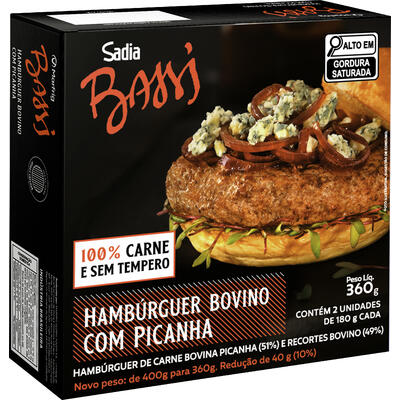 Hambúrguer Bovino BASSI Picanha 360g