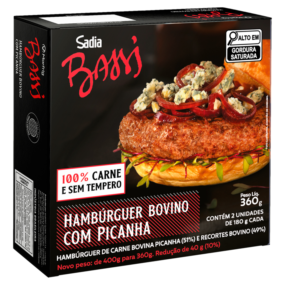 Hambúrguer Bovino BASSI Picanha 360g
