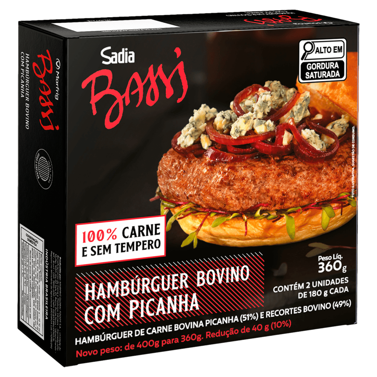 Hambúrguer Bovino BASSI Picanha 360g