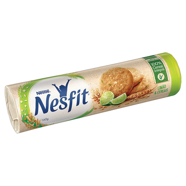 Biscoito Integral Limão & Cereais Nesfit Pacote 160g