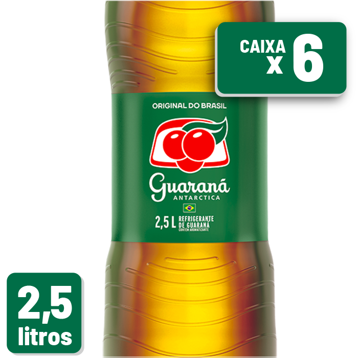 Refrigerante Guaraná Antarctica Pet 2,5L Caixa c/ 6 un