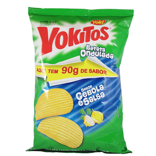 Salgadinho Yokitos Batata Ondulada Sabor Cebola E Salsa 90g