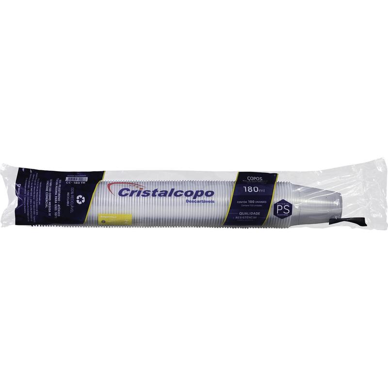 Copo Descartável Cristalcopo Transparente 180ml com 100un