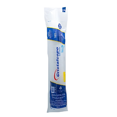 Copo Descartável Cristalcopo Transparente 180ml com 100un