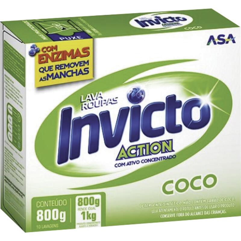Lava Roupas em Pó Invicto Action Coco 800g