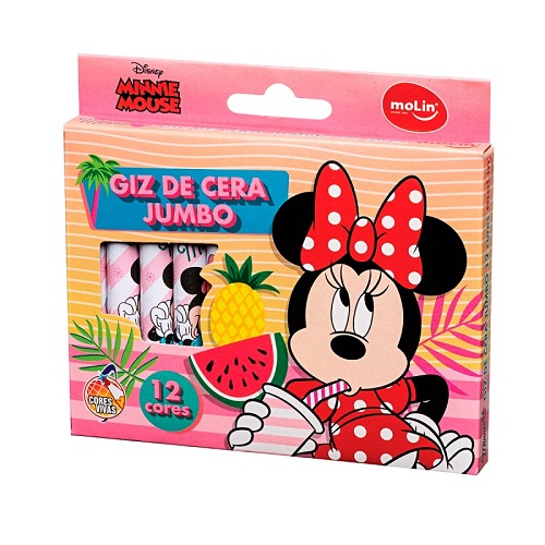 Giz De Cera Jumbo Minnie Com 12 Unidades - Molin Do Brasil