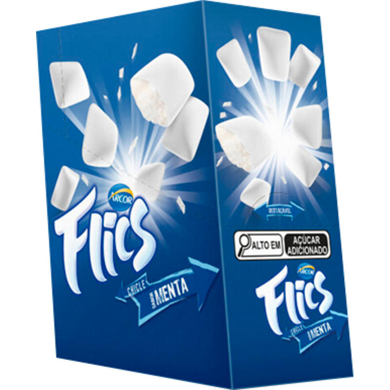 Chiclete Arcor Flics Menta 200g