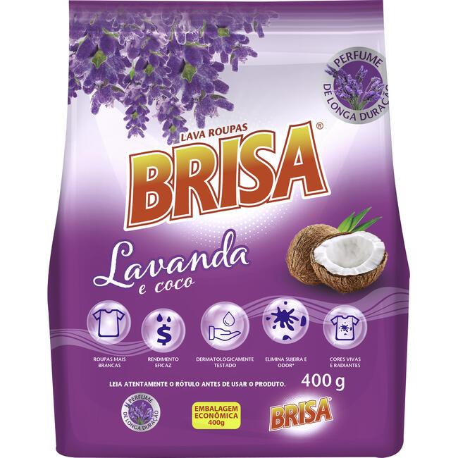 Lava Roupas em Pó Brisa Lavanda e Coco 400g