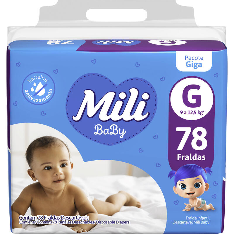 Fralda Descartável Mili Baby Giga G 78 un
