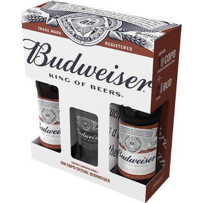 Kit Cerveja Budweiser 2un + copo