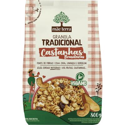 Granola MÃE TERRA Tradicional Castanhas Brasileiras Vegano 800g