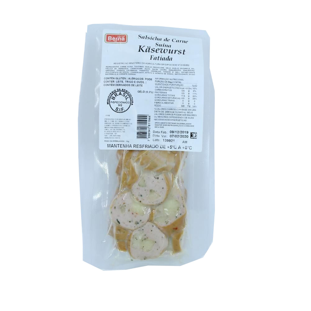 Salsicha Suína BERNA Käsewurst Fatiada kg