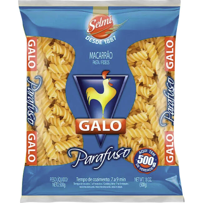 Macarrão de Sêmola Parafuso Galo Pacote 500g