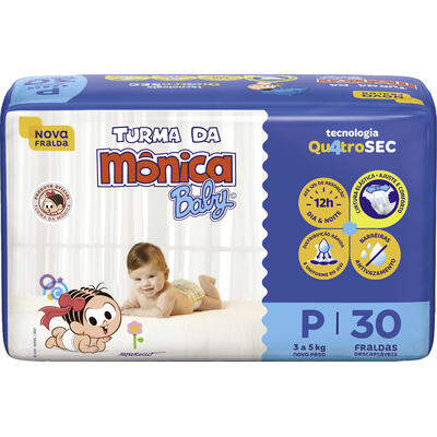 Fralda Descartável Turma da Mônica Jumbo P 30 un