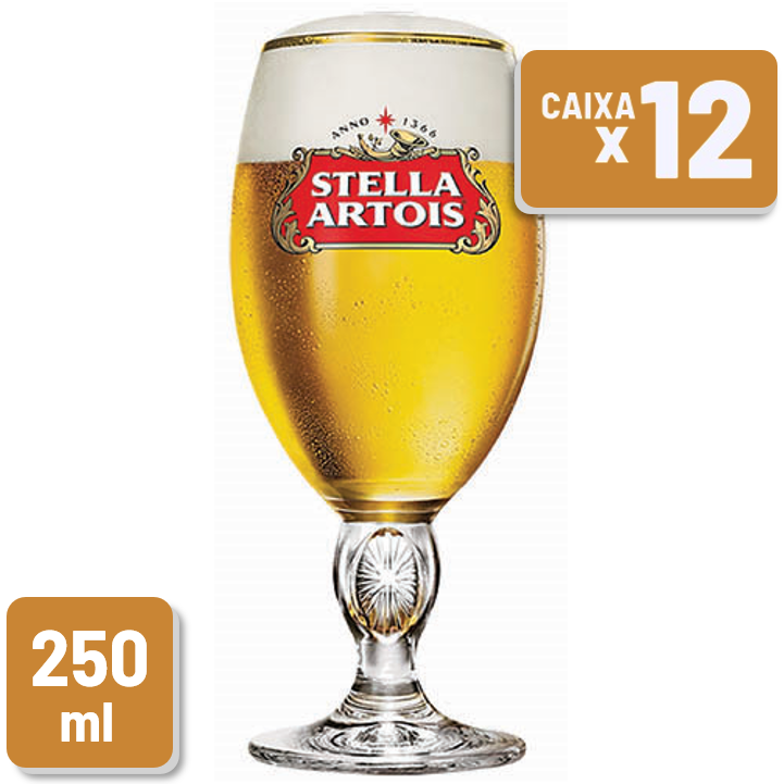 Cálice Stella Artois Vidro 250ml Caixa c/ 12 Un