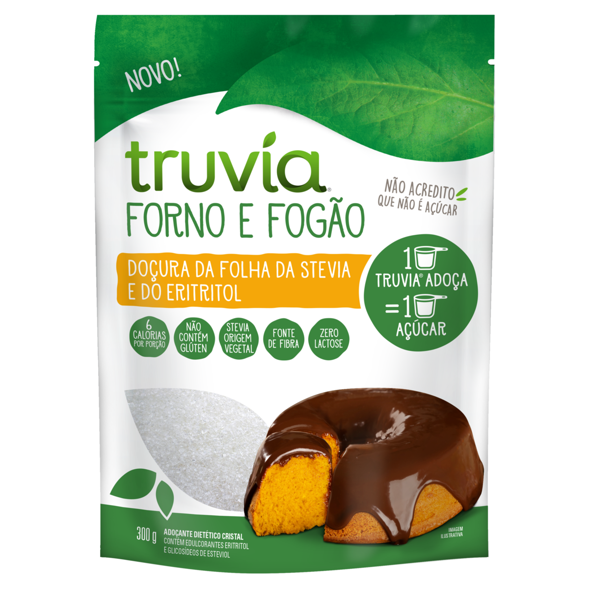 Adoçante em Pó Truvia Forno e Fogão Pouch 300g