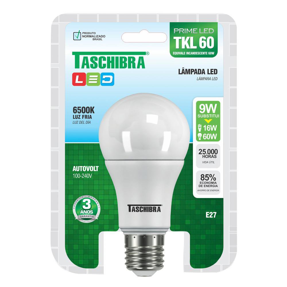 Lâmpada de LED Taschibra 900/60 6500K Branca