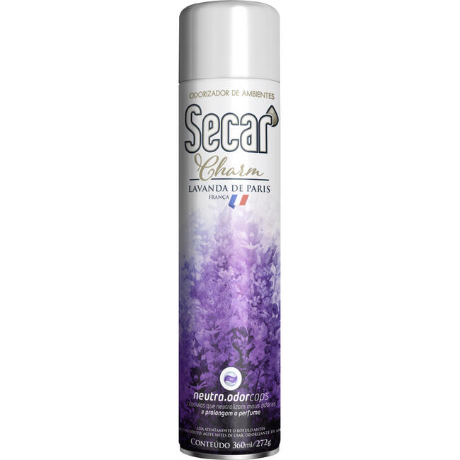 Odorizador de Ambiente Aerossol Lavanda de Paris Secar Charm Frasco 360ml Spray