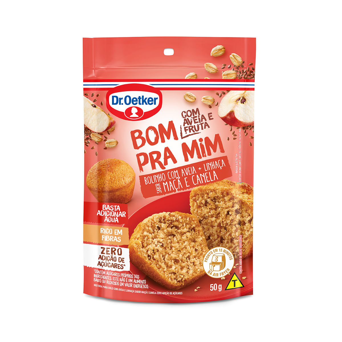 Mistura de Bolo DR OETKER Caneca Aveia + Linhaça Maçã e Canela Zero Adição de Açucares 50g