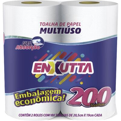Papel Toalha Enxutta 100 folhas 2 rolos