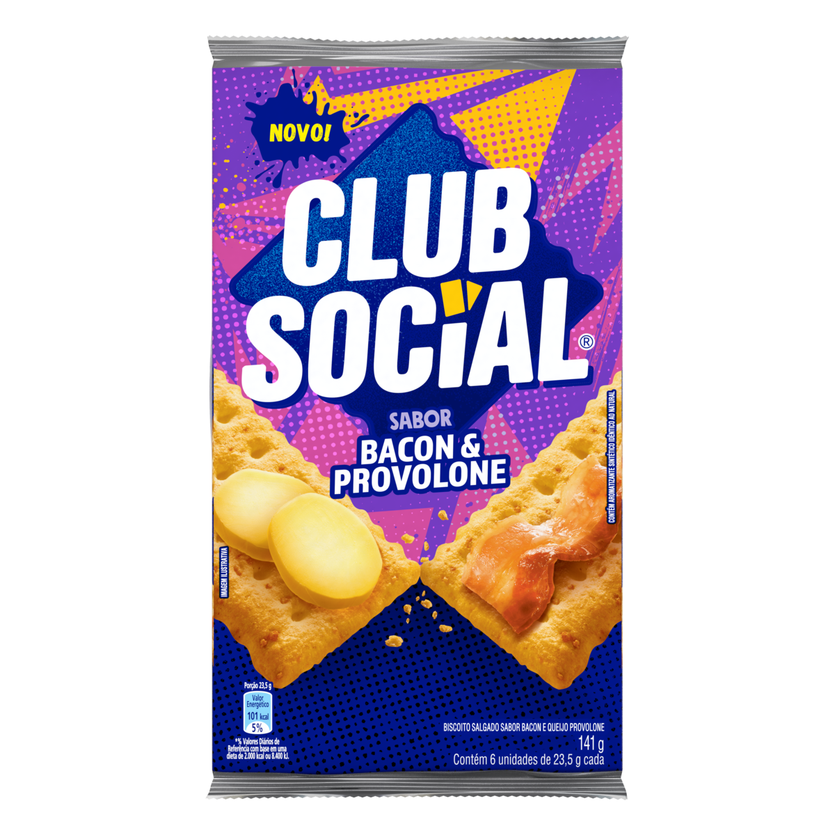 Biscoito Salgado CLUB SOCIAL bacon & provolone 141g