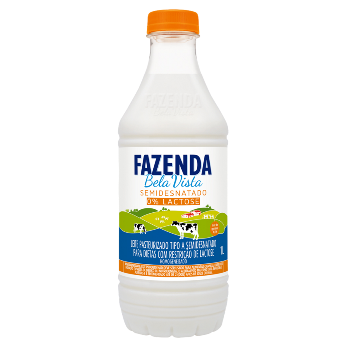 Leite Pasteurizado Homogeneizado Tipo A Semidesnatado Zero Lactose Fazenda Bela Vista Garrafa 1l