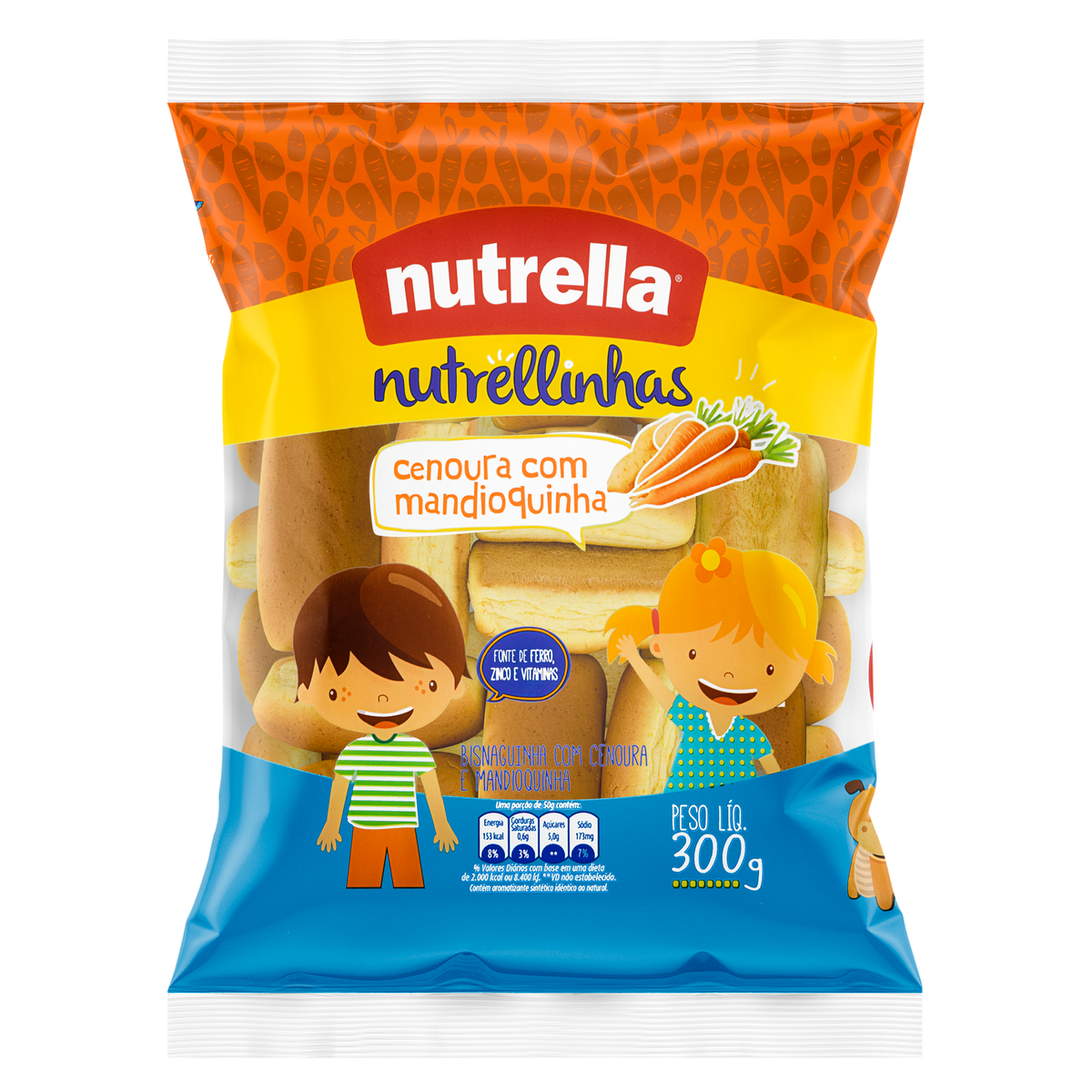 Bisnaguinha Cenoura e Mandioquinha Nutrella 300g