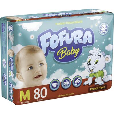 Fralda Fofura Baby Hiper M 80 un