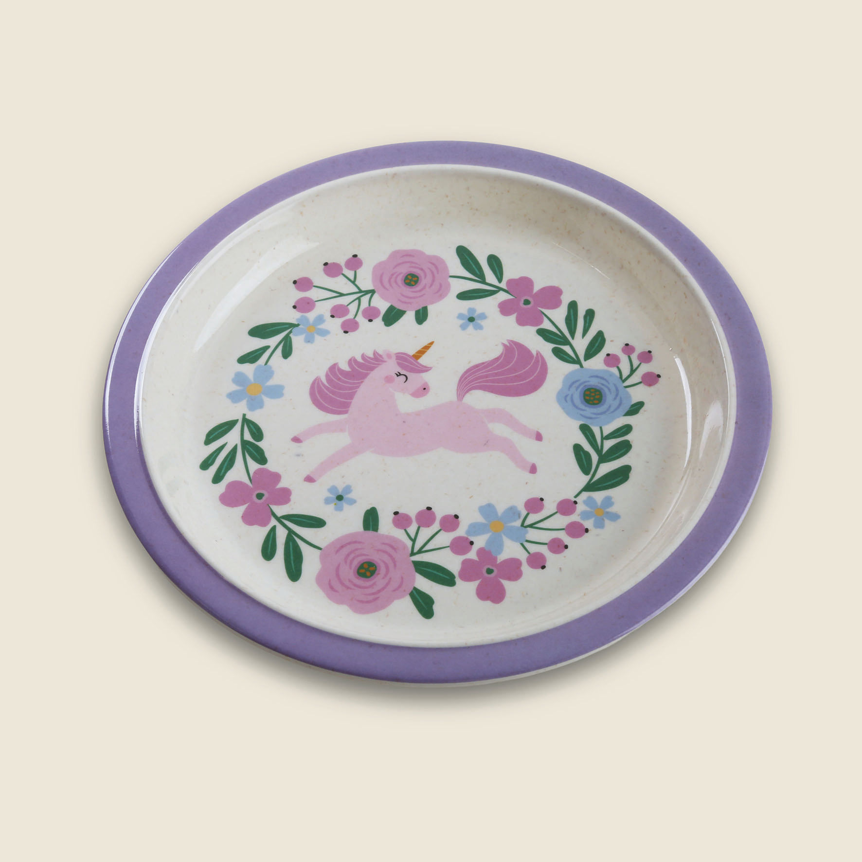 Prato 21.5cm Bambu Unicorn Lilás - A\BABY