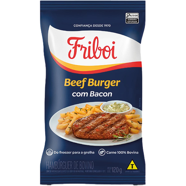 Beef Burger Bovino com Bacon Friboi 120g