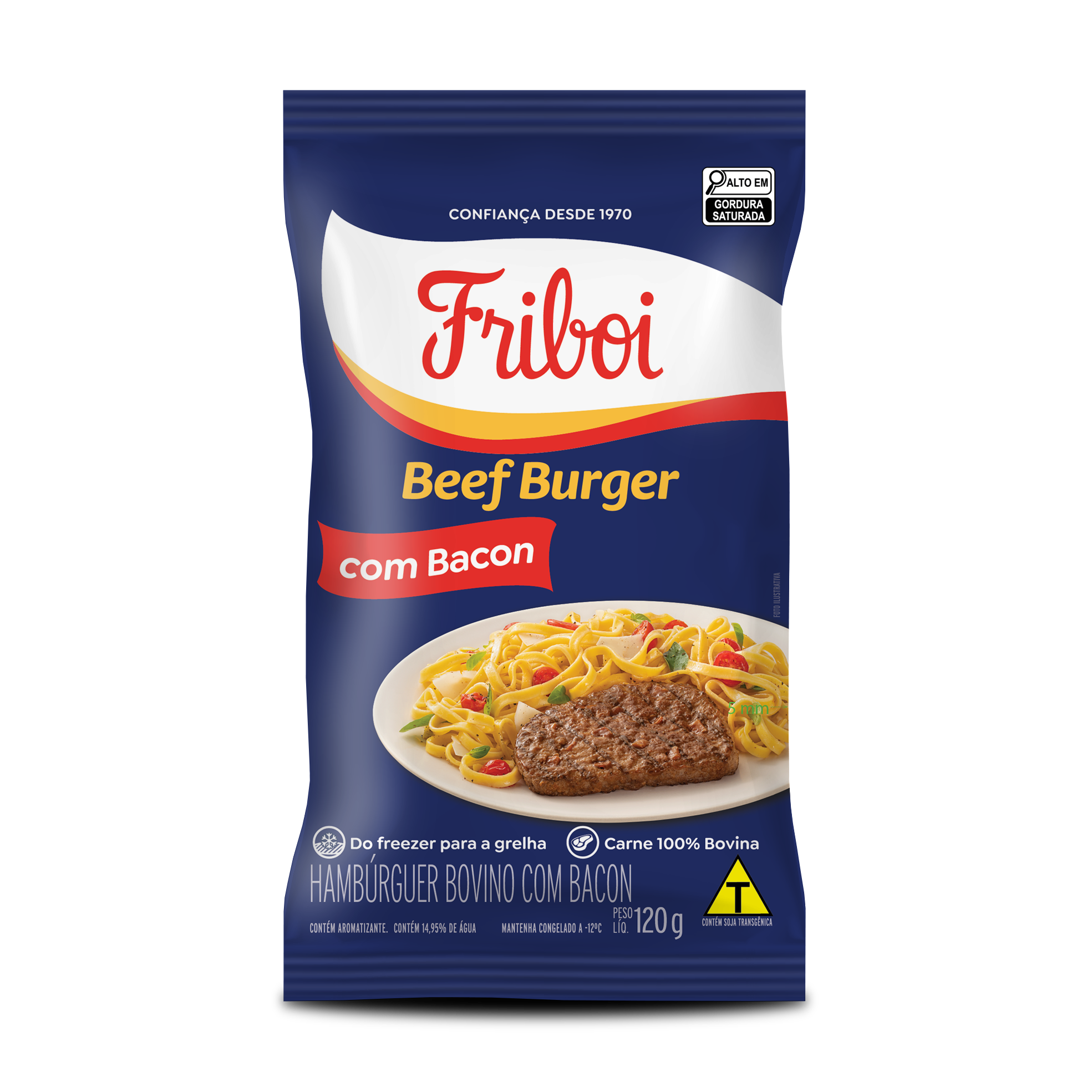 Beef Burger Bovino com Bacon Friboi 120g